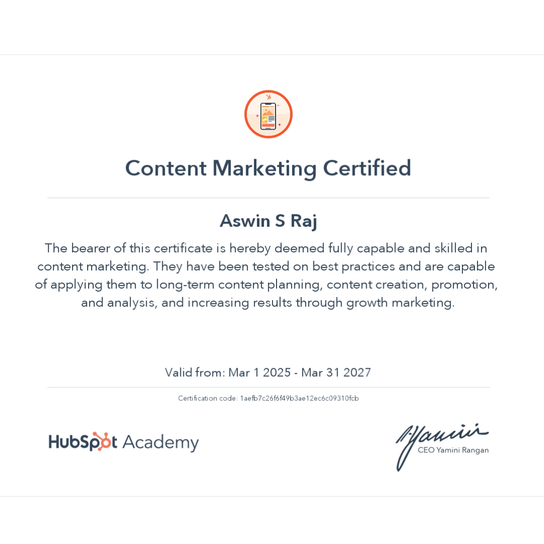 Hubspot Certificate Best Digital Marketing Stategist in Kuwait